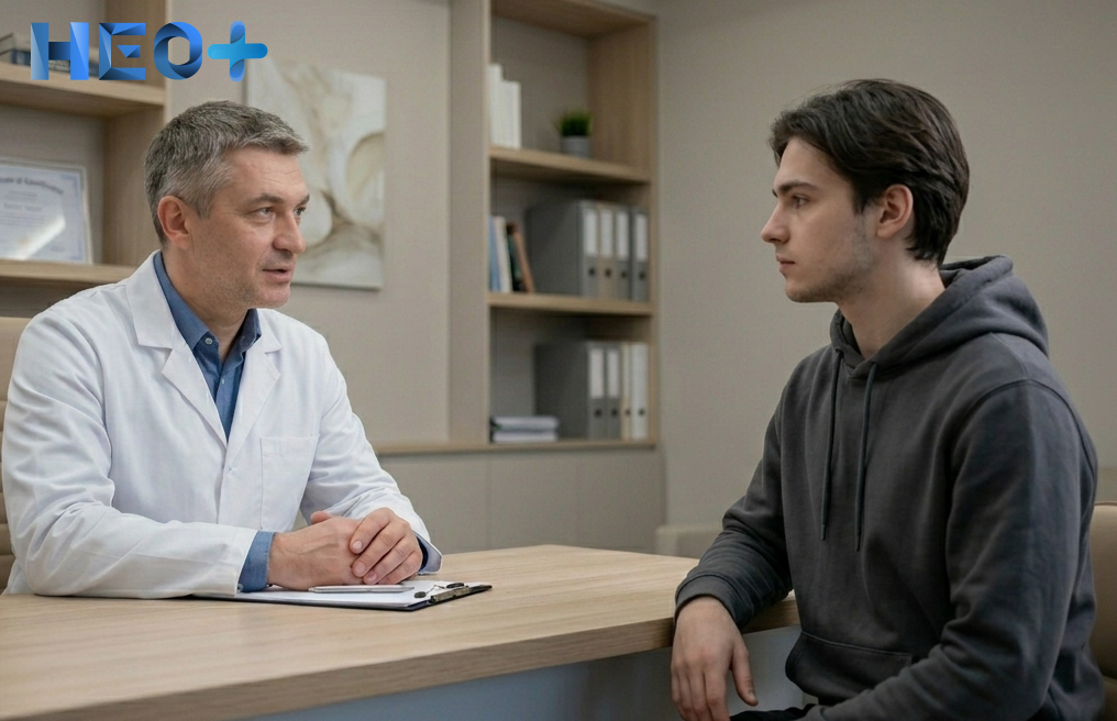 Пациент на консультации у психотерапевта